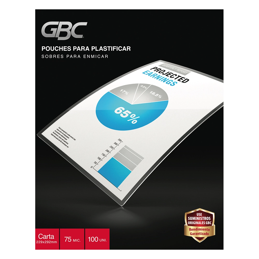 Caja Pouches GBC Carta 3MIL (75 Mic) – Pack 100 Unidades