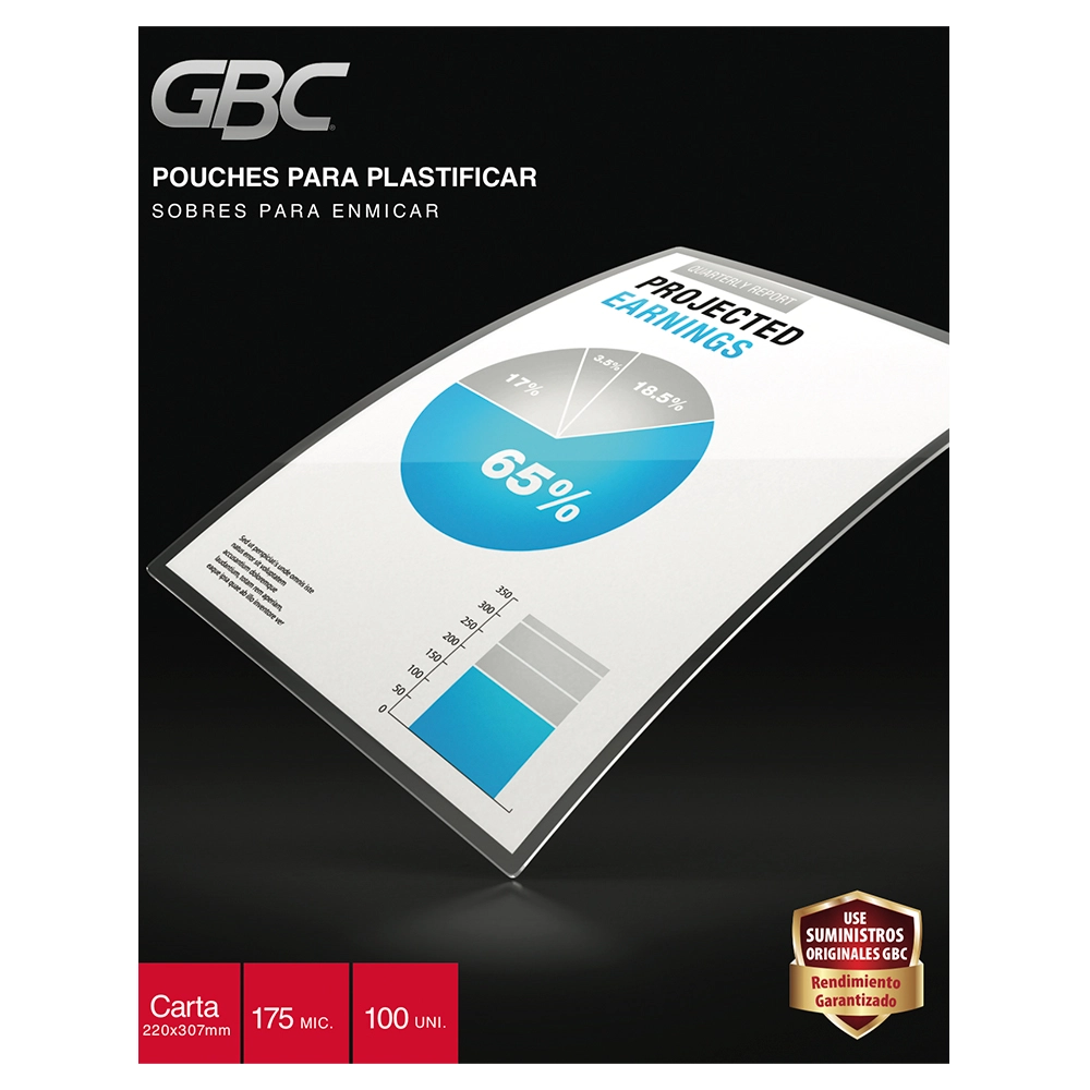 Caja Pouches GBC Carta 7MIL (175 Mic) – Pack 100 Unidades