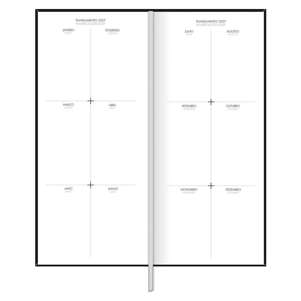 Agenda Ejecutiva Tilibra Cosida Diaria Comercial M8 2027 Negro