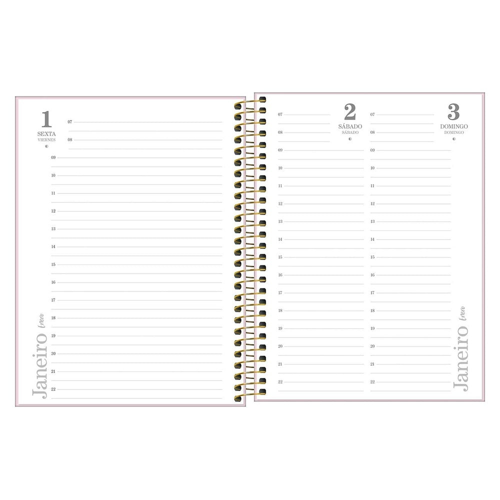 Agenda Ejecutiva Tilibra Espiral Diaria Vanilla M7 2027 Lila