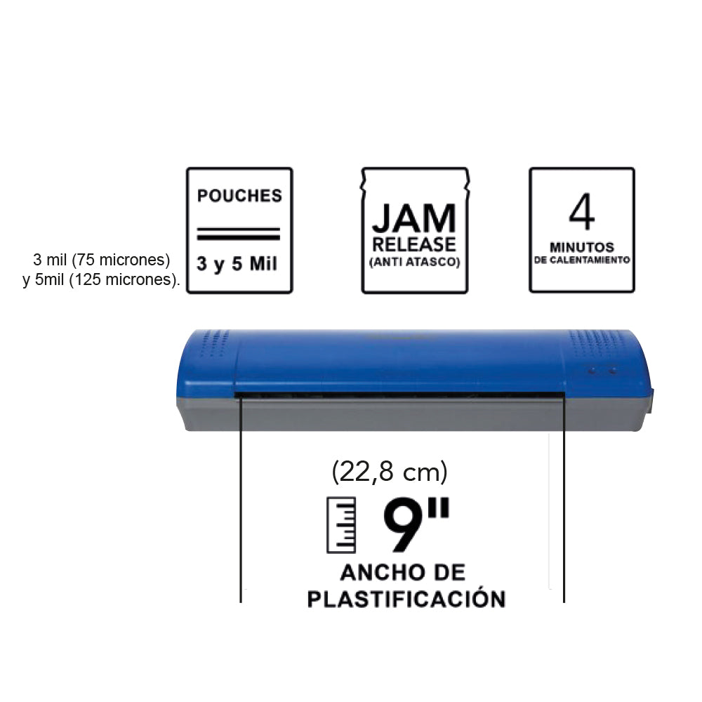Plastificadora de Papel A4 Inspire Plus Azul