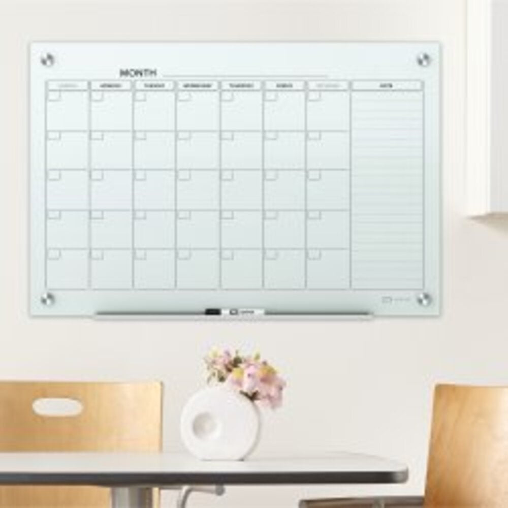 Pizarra de Vidrio Calendario Mensual Magnética 60x90 cm