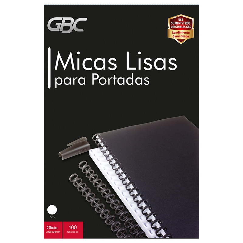 Caja Mica Oficio (22x33 cm) Gris 100 Unidades GBC