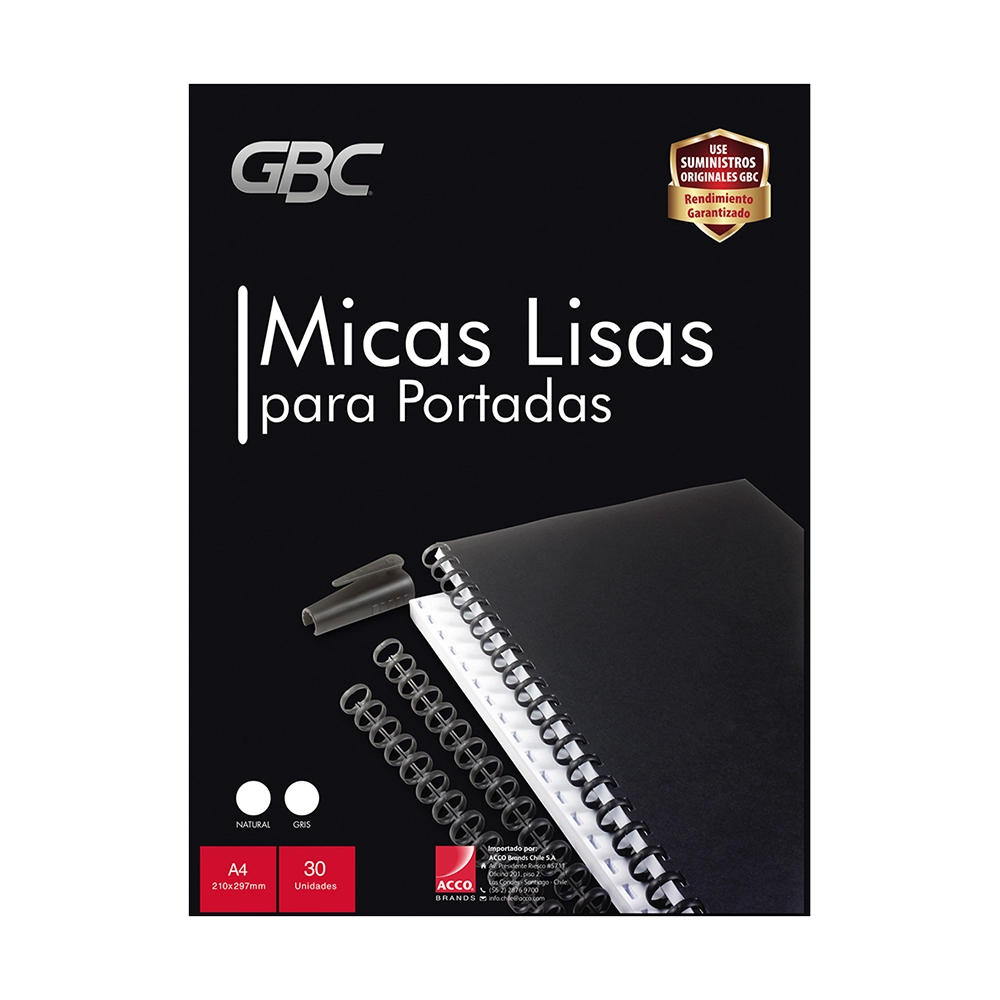 Mica Gris Lisa DIN A4 GBC – Pack 30 Unidades