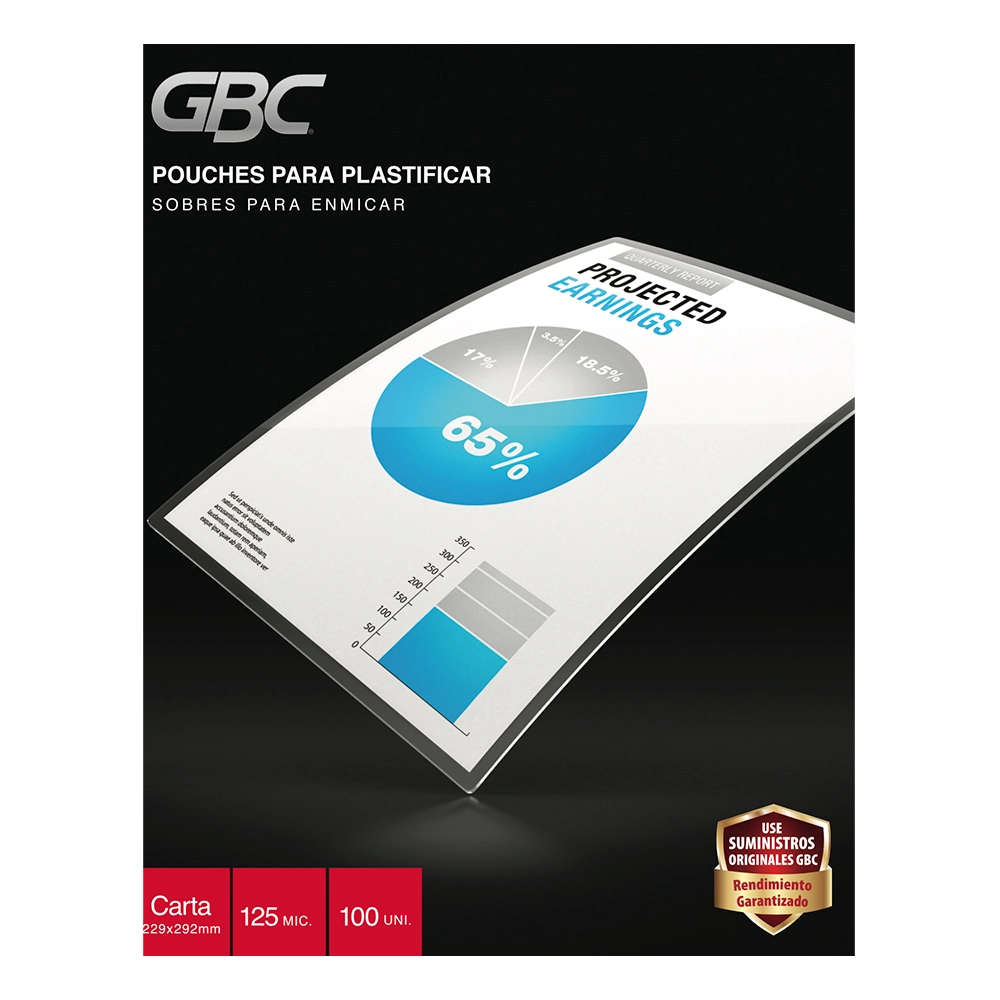 Caja Pouches GBC Carta 5MIL (125 Mic) – Pack 100 Unidades