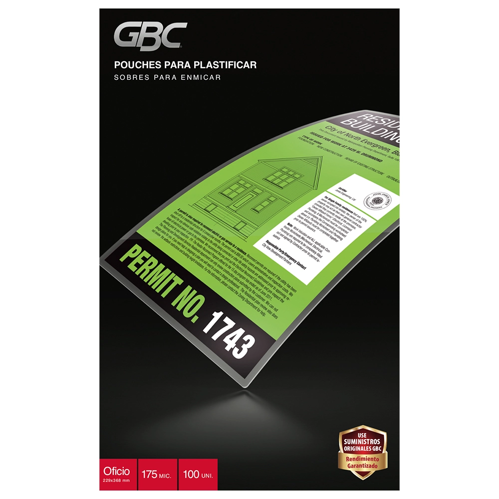 Caja Pouches GBC Oficio 7MIL (175 Mic) – Pack 100 Unidades