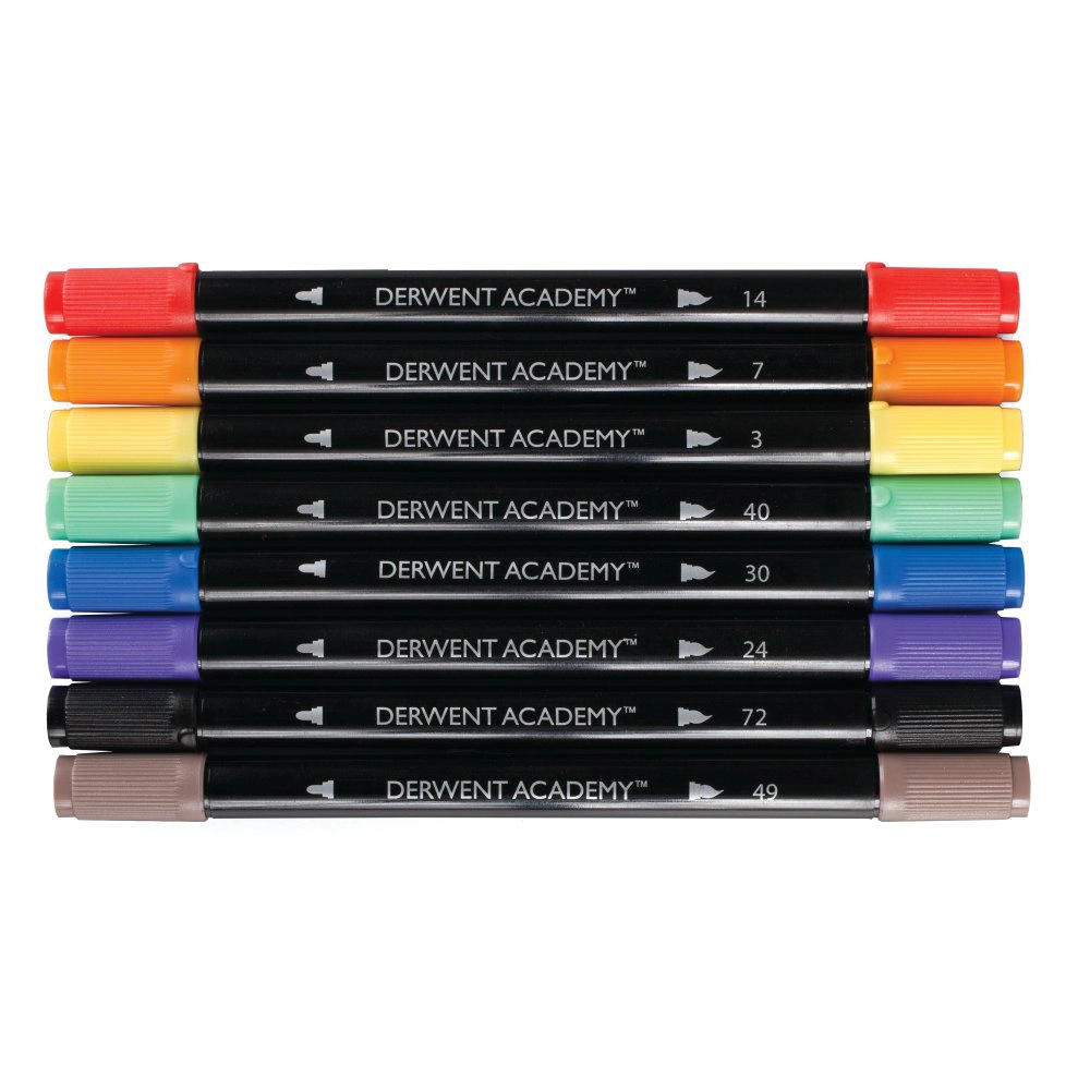 Set de Marcadores Doble Punta 8 Colores – Punta Fina y Pincel