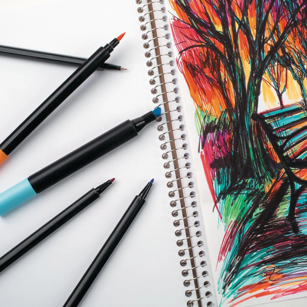 Plumones Marcadores 8 Colores – Punta Fina y Pincel