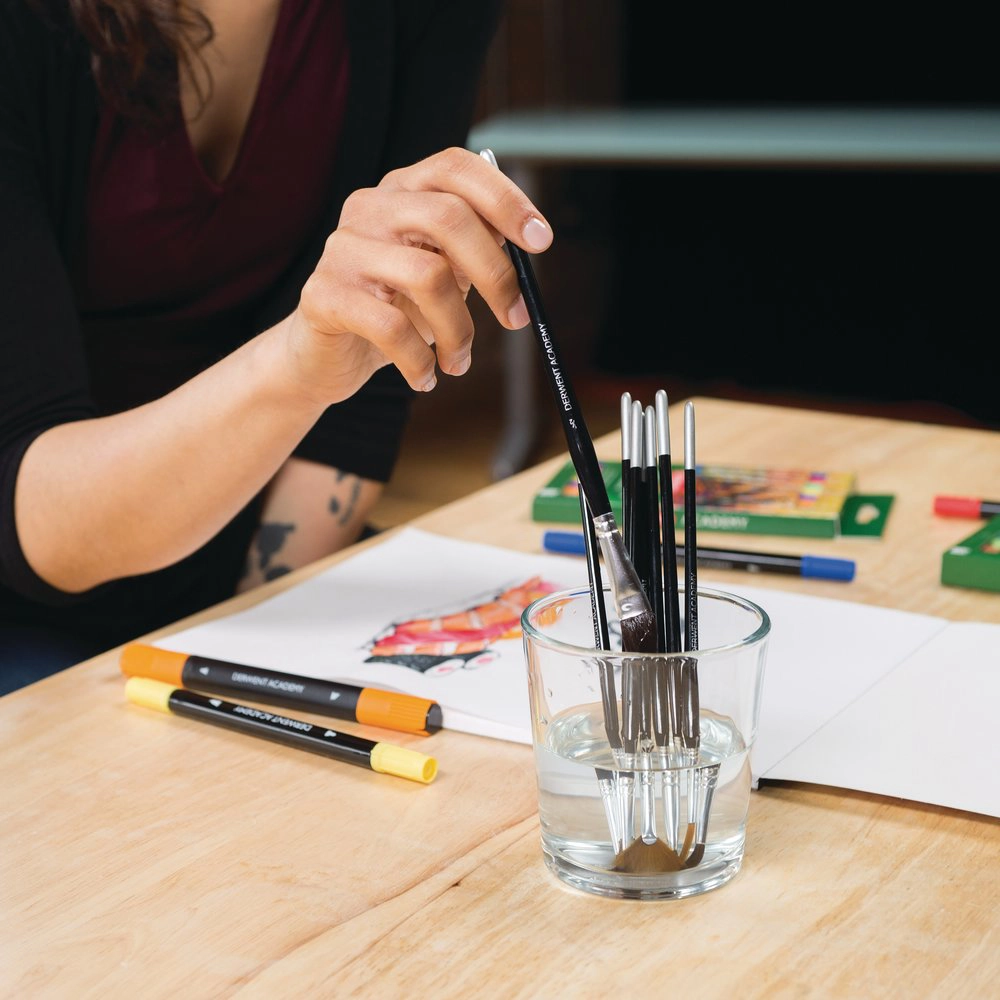 Plumones Marcadores 8 Colores – Punta Fina y Pincel