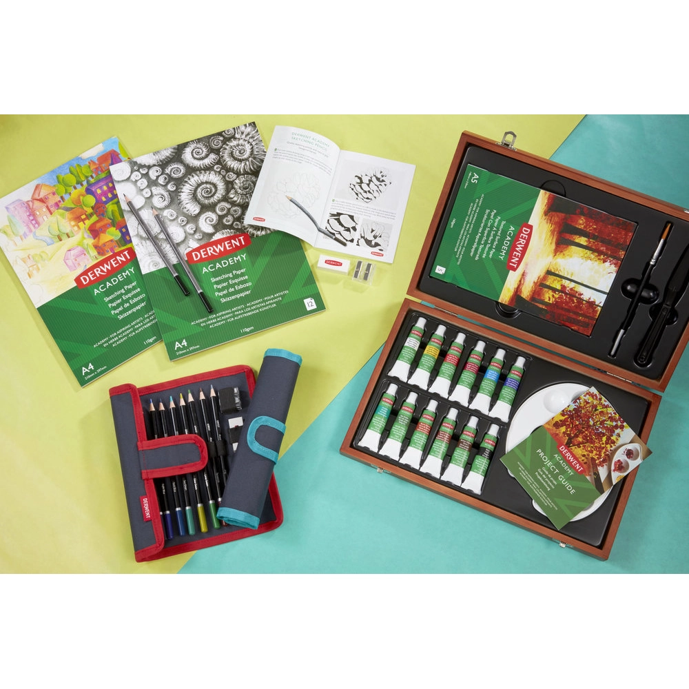 Set de Acrílicos en Caja de Madera – 18 Piezas para Pintura Creativa