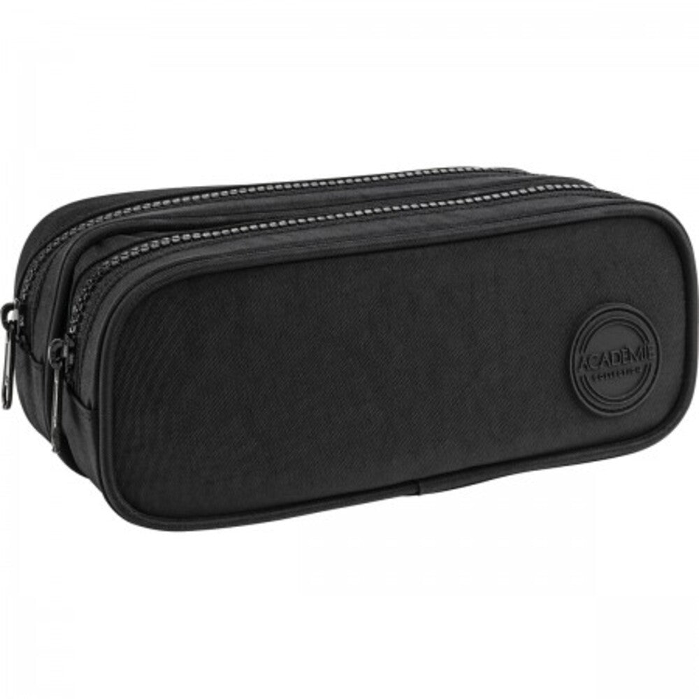 Estuche Duo Académie Negro con 2 Compartimentos – 210x90x90mm
