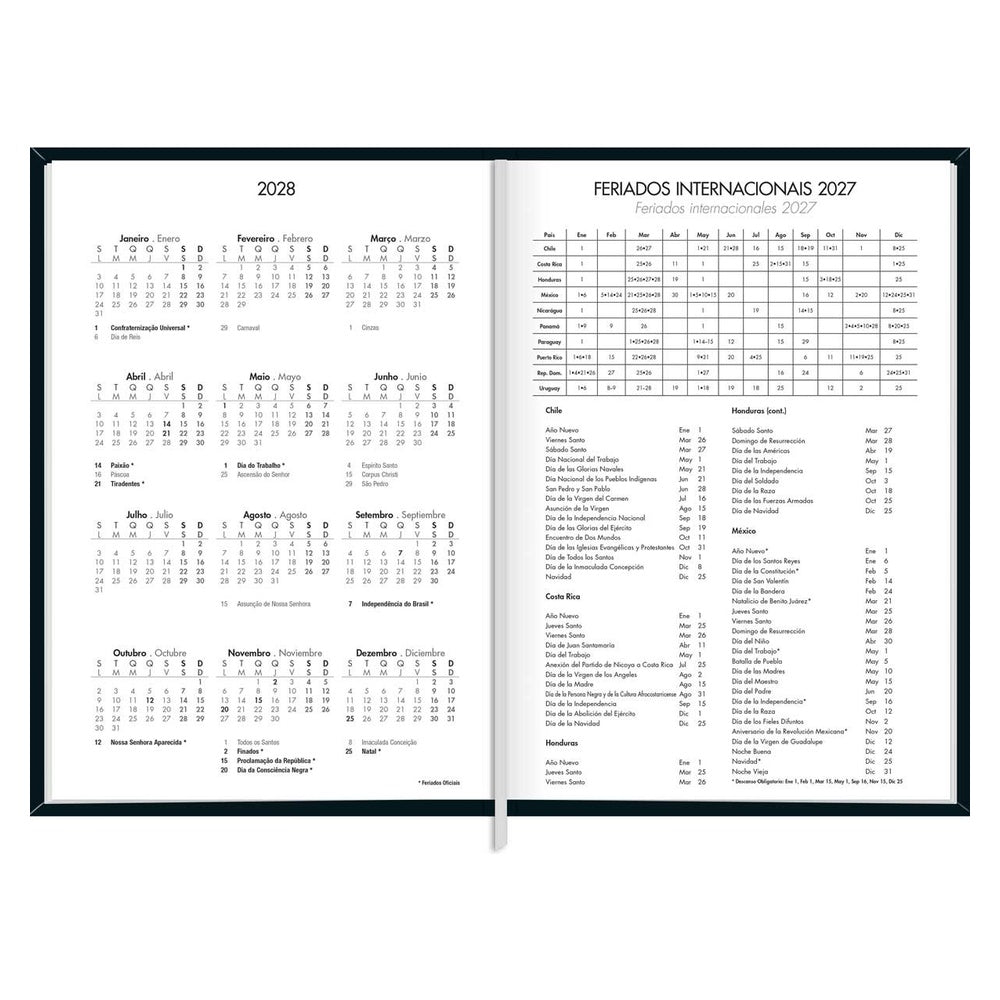 Agenda Ejecutiva Tilibra Cosida Diaria Napoli M7 2027 Negro