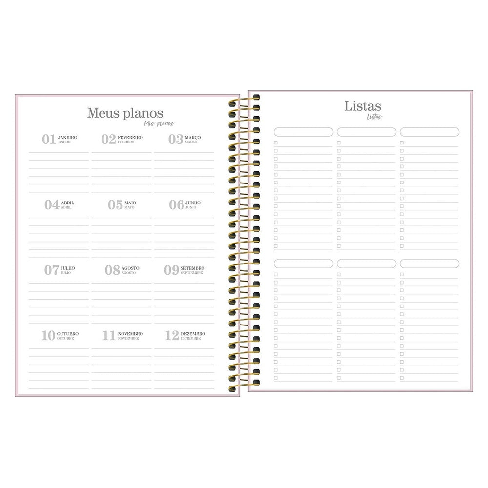 Agenda Ejecutiva Tilibra Espiral Diaria Vanilla M7 2027 Café