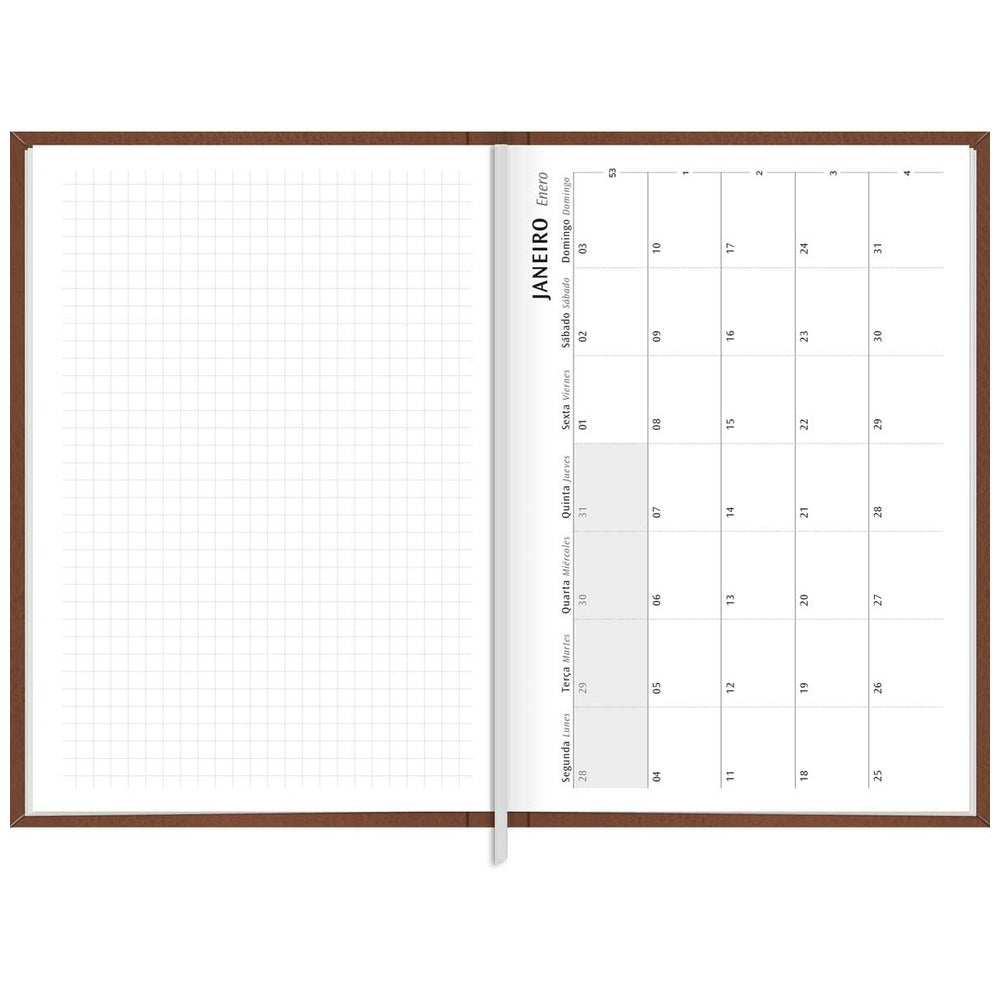 Agenda Ejecutiva Tilibra Cosida Diaria Torino M5 2027 Café Claro