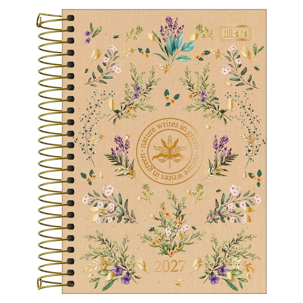 Agenda Espiral Tilibra Naturalis Diaria M5 2027 Beige