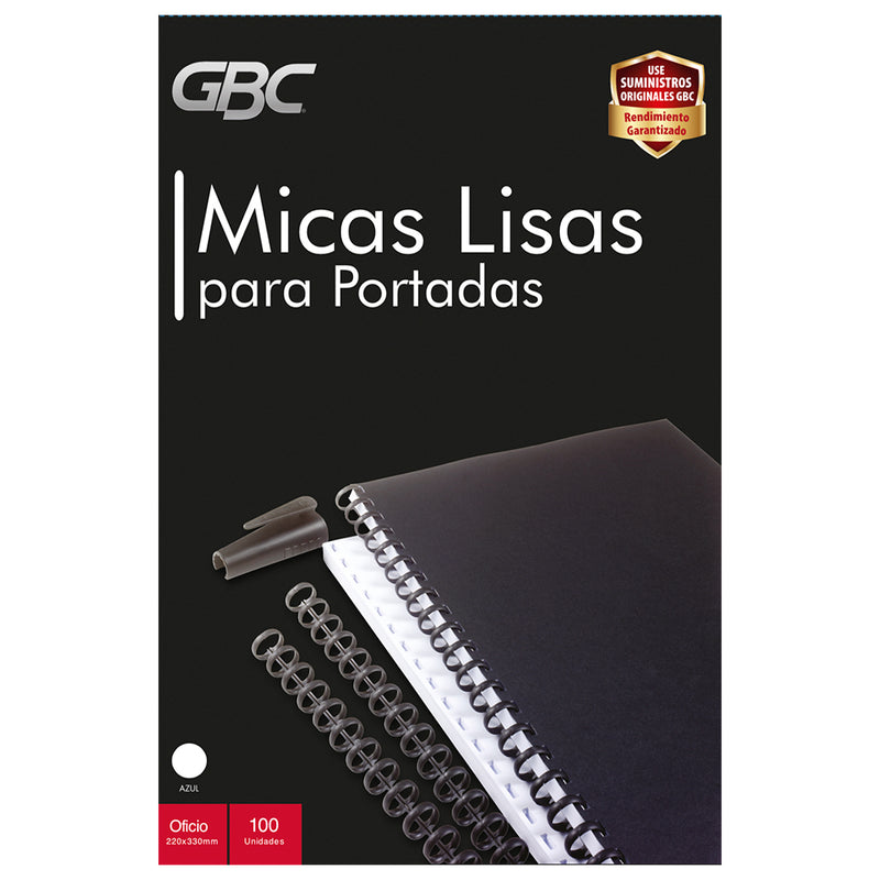 Mica Azul Tamaño Oficio 100 Unidades - GBC