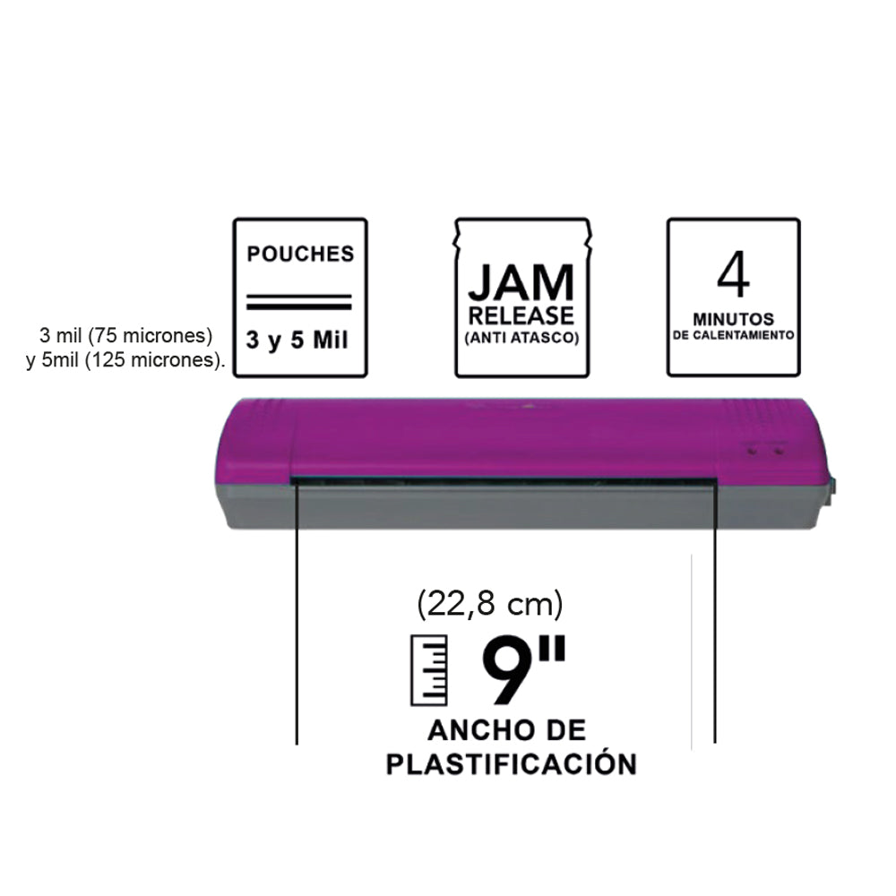 Plastificadora de Papel A4 Inspire Plus Rosa