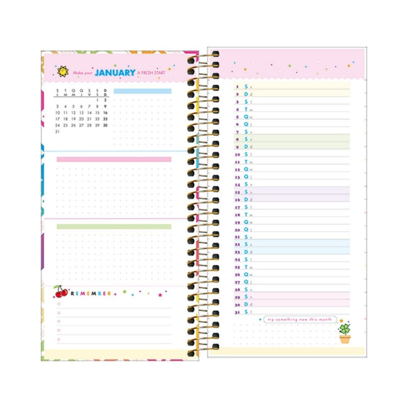 Planner Espiral Be Nice Tilibra - Diagonales coloridas
