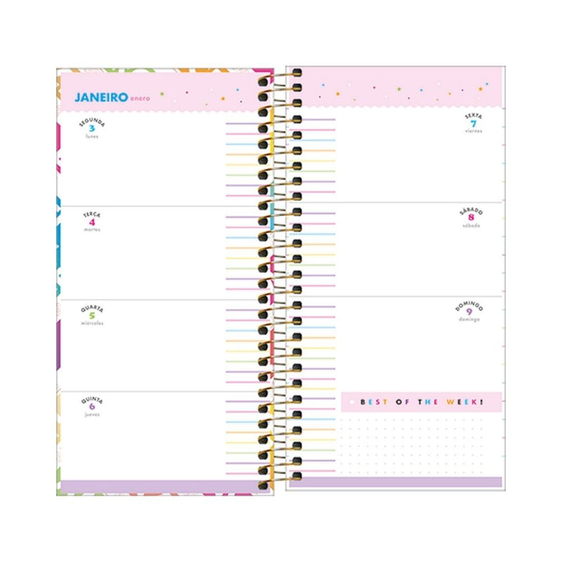 Planner Espiral Be Nice Tilibra - Diagonales coloridas