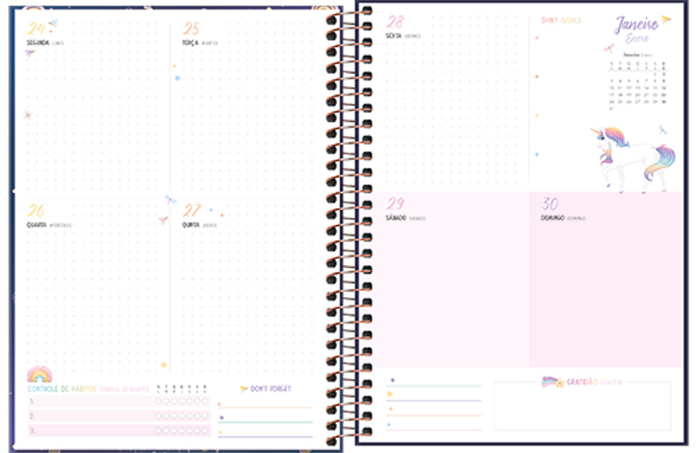 Planner Espiral Blink Tilibra Azul