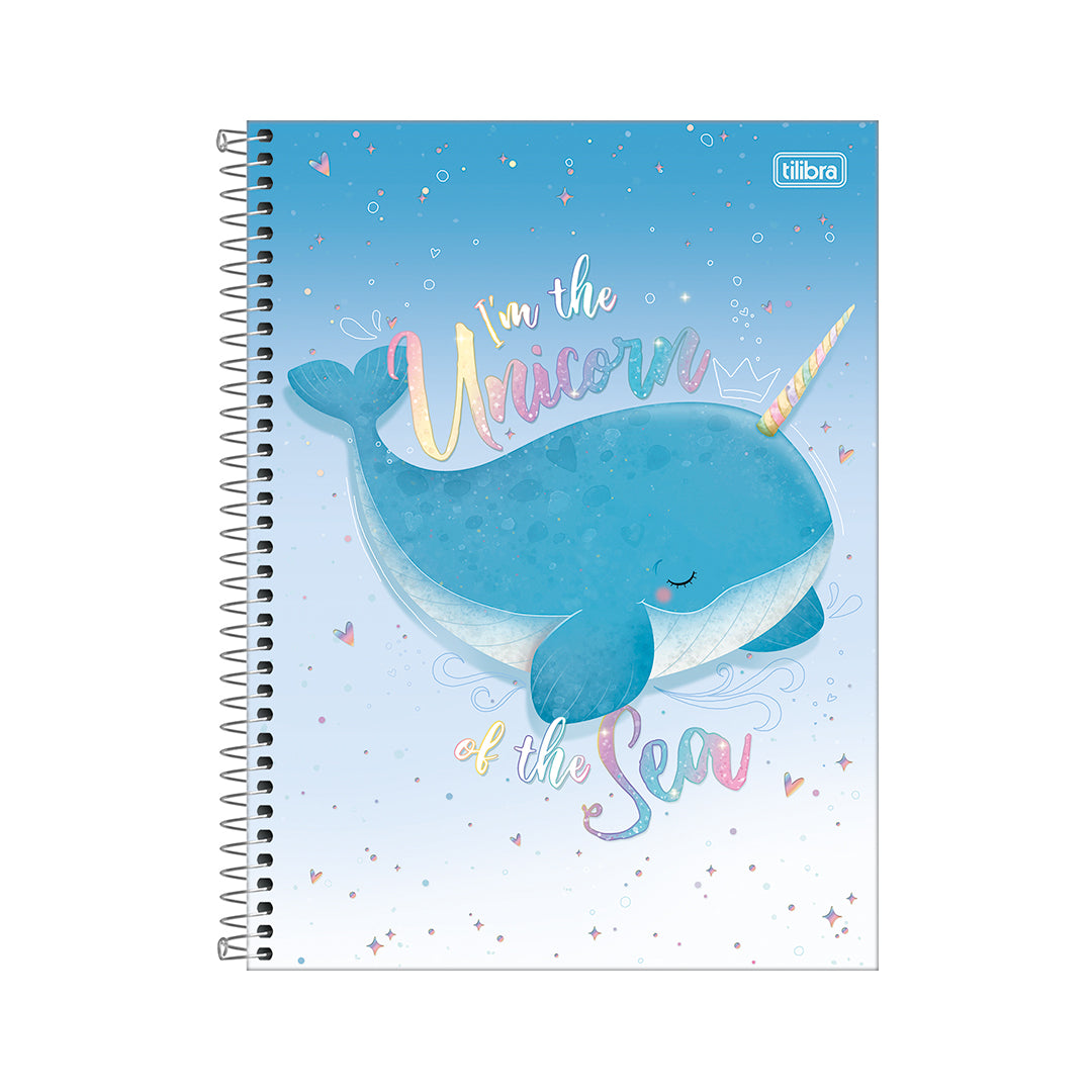 Cuaderno Univ Tapa Dura Bubble 100 Hojas Tilibra the unicorn of the sea