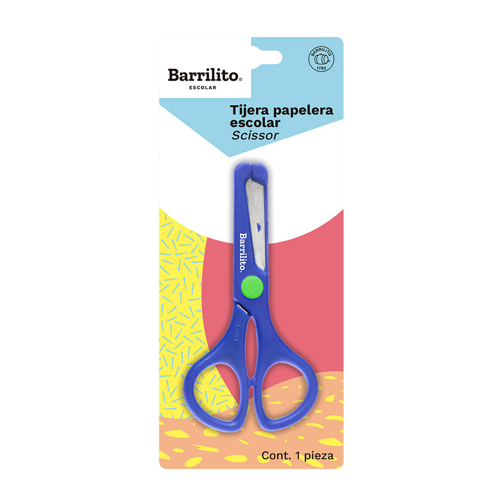 Tijera Preescolar Barrilito Punta Redonda 12,5 cm